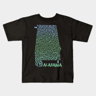 Alabama State Outline Coastal Themed Maze & Labyrinth Kids T-Shirt